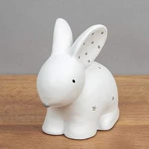 Bambino White Resin Money Box - Rabbit