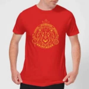 Harry Potter Gryffindor Lion Badge Mens T-Shirt - Red - L