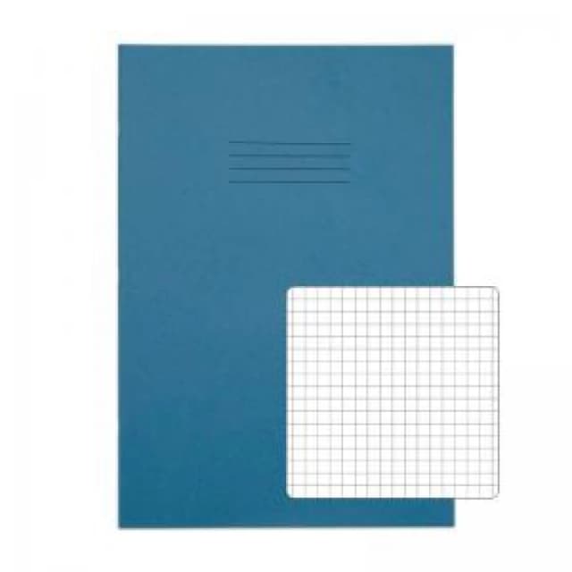 Rhino A4 Exercise Book 80 Page 5mm Squares S5 Light Blue (Pack 50)...