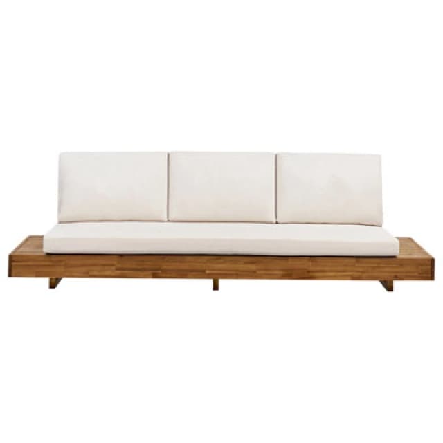 Beliani Garden Sofa 3 Seater Marettimo Certified Acacia Wood Brown