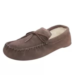 Eastern Counties Leather Unisex Wool-blend Soft Sole Moccasins (12 UK) (Chocolate)