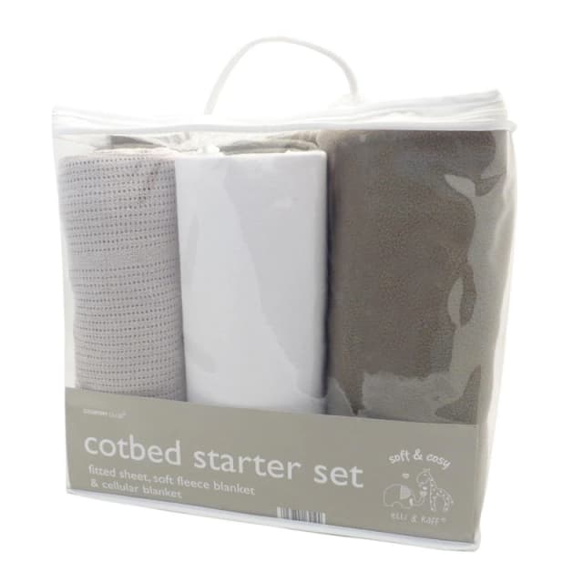 Country Club Cot Bed Starter Set Soft & Cosy 3 Piece - Grey Grey unisex One Size
