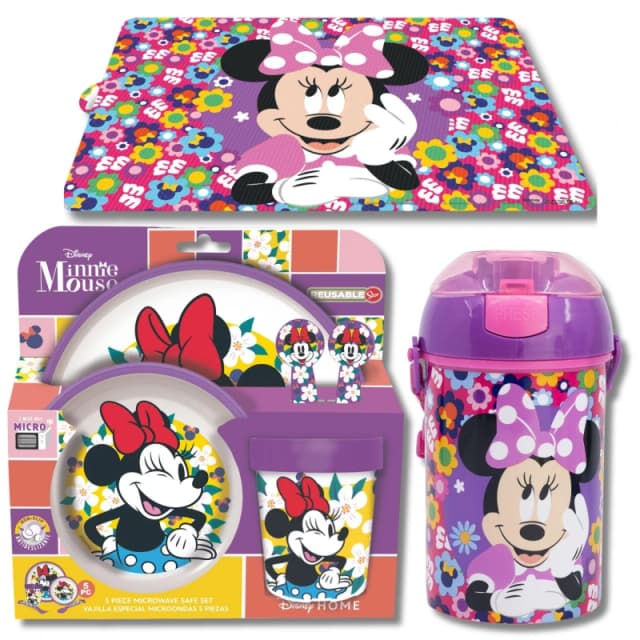 Minnie Mouse 7 Piece Dinner Set Purple unisex One Size