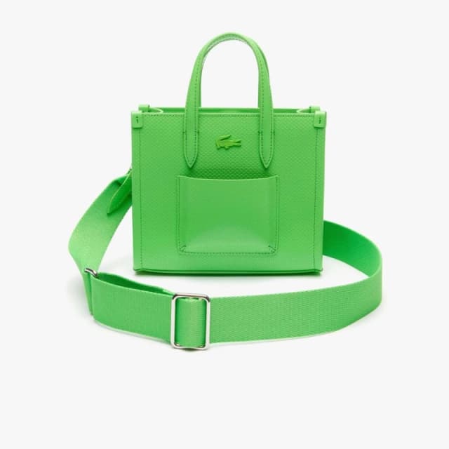 Lacoste Mini Chantaco Leather Tote Bag Green female One Size