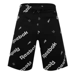 Reebok All Over Print Jersey Shorts Mens - Black