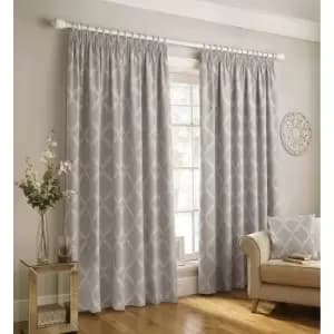 Paoletti Olivia Pencil Pleat Curtains (46in x 72in) (Grey)