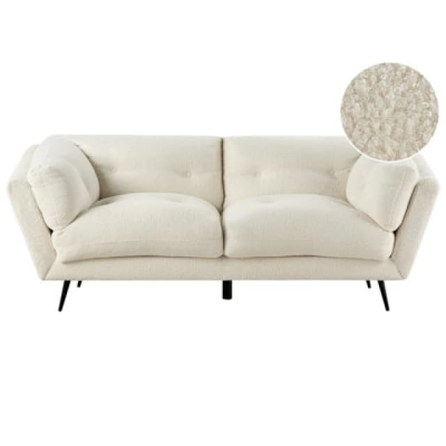 Beliani Sofa 3 Seater Lenvik Boucle White