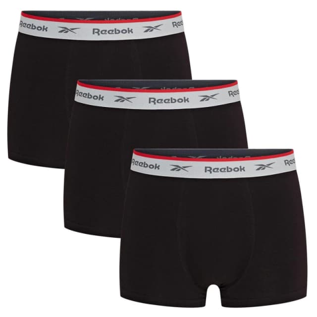 Reebok 3 Pack Boxer Short Mens - Black S