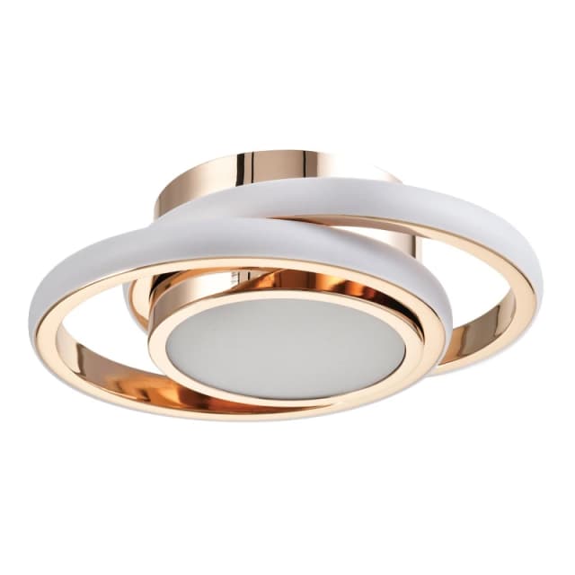 Happy Homewares Modern LED Ceiling Light with Round Rings & Central Downlighter in Gold Gold Unisex