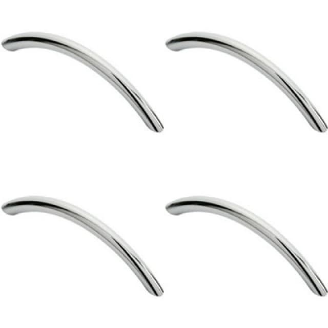 Loops 4x Curved Bow Cabinet Pull Handle 119 x 10mm 96mm Fixing Centres Chrome Multi unisex