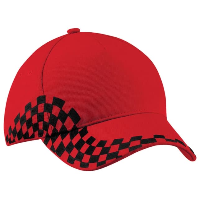 Beechfield Beechfield Men Grand Prix Baseball Cap in Red Red One Size Male 5055805437655