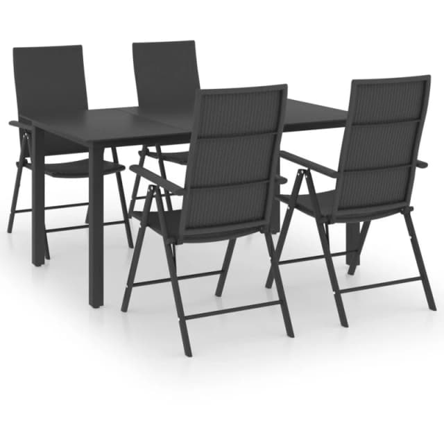 VIDAXL 5 Piece Garden Dining Set Black Vidaxl 8720286228142