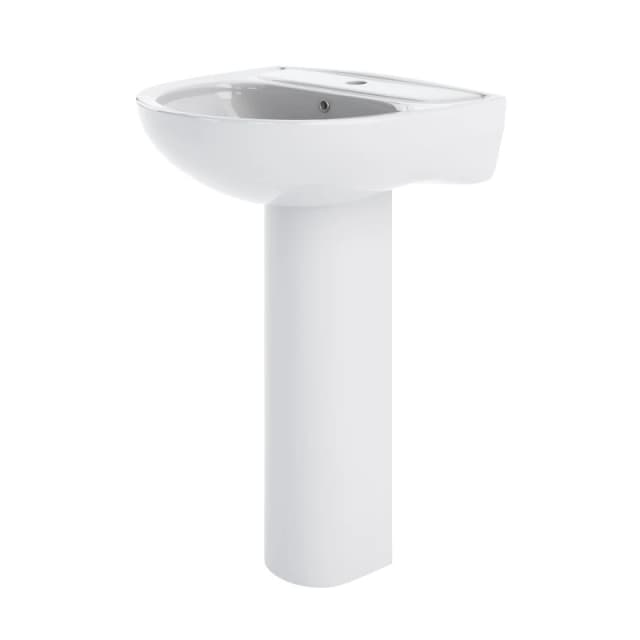 Balterley Round 1 Tap Hole Basin with Full Pedestal White