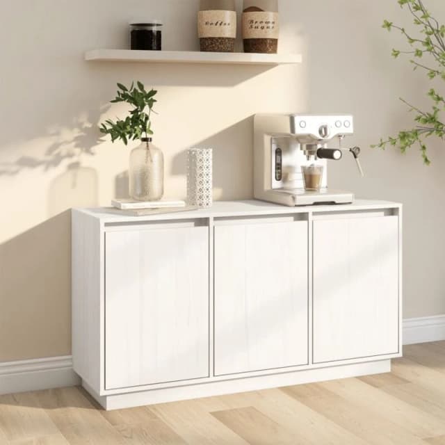 VIDAXL Sideboard White 111x34x60cm Solid Wood Pine Vidaxl 8720286904480