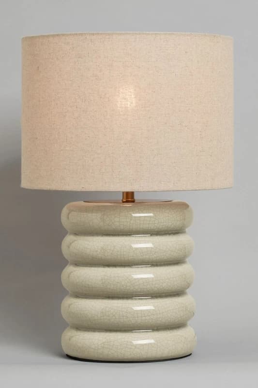 BHS Lighting Florence Flump Table Lamp in Ivory Ivory Unisex