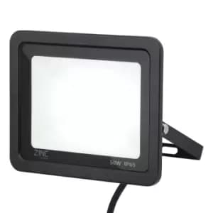 Zinc OTLEY LED Slimline Floodlight 50W Daylight 180° Black