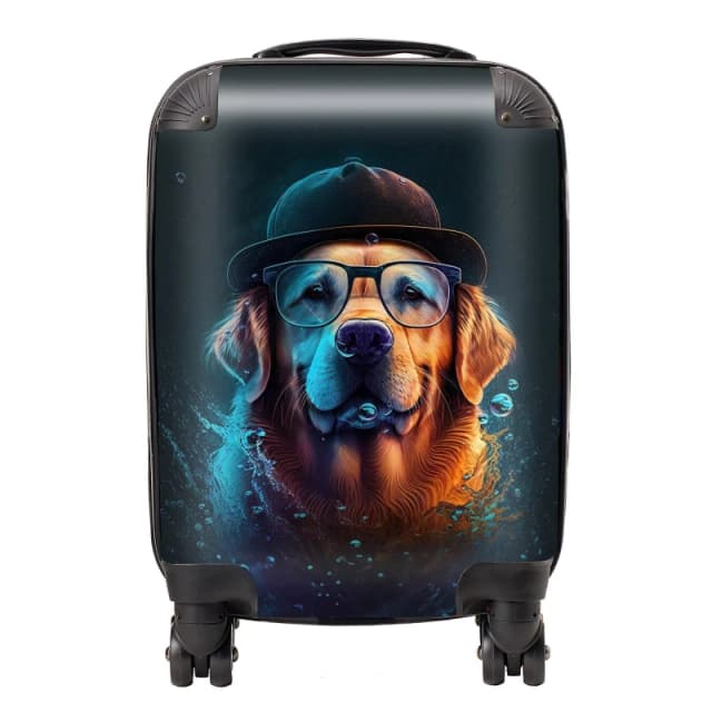 Warren Reed - Designer Golden Retriever Dog Splashart Suitcase Size: Large Multicolor Unisex Large