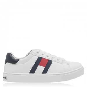 Tommy Hilfiger Low Lace Trainer - White/Blue X33