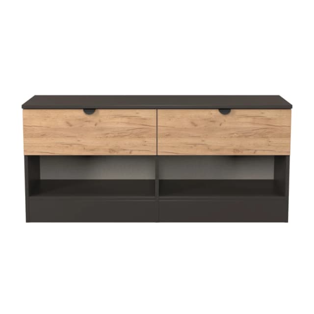 Welcome Furniture Solomon 2 Drawer Openshelf Bed Box Chest of Drawers Medium Grey 42366290390