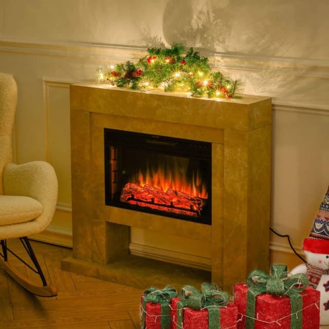 LIFE IDEAS LED Christmas Mantel Swag Green unisex 90cm