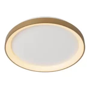 Vidal Modern Flush Ceiling Light - Ø48cm - LED Dim. - 1x38W 2700K - Matt Gold, Brass