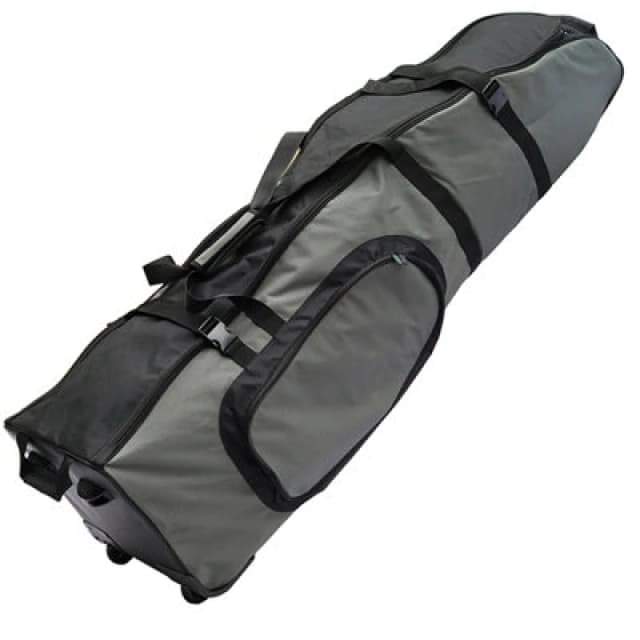Gr8 Home Premium Wheeled Travel Golf Bag Padded Flight Cover Case With Wheels Black Grey