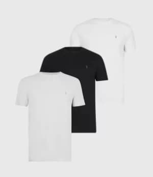AllSaints Mens Tonic Crew T-Shirt 3 Pack, Opt/jet/quarry GRY, Size: XS