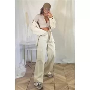 I Saw It First Stone Pocketed Cargo Wide Leg Jeans - Brown