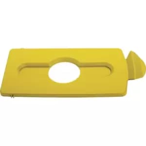 Rubbermaid Lid insert, bottle/can slot, yellow