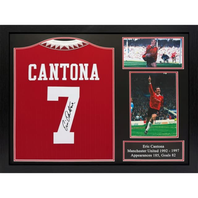 AllStarSignings Ltd Eric Cantona signed framed Manchester United shirt Red unisex One Size