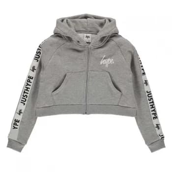 Hype Crop Hoodie - Grey