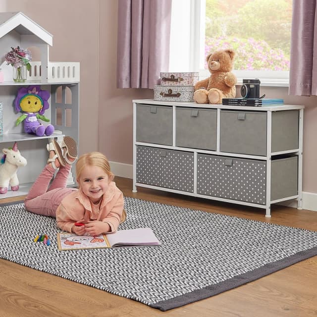 Liberty House Toys Grey 5 Drawer Storage Chest Grey Unisex