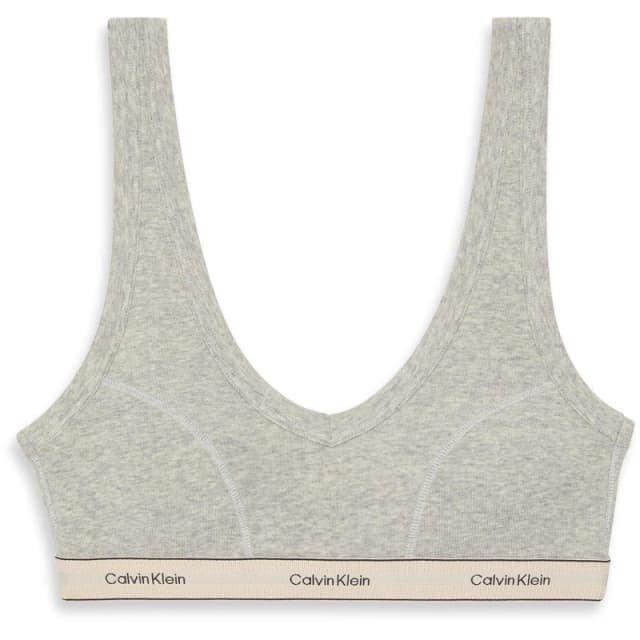 Calvin Klein Womens Heritage Scoop Non Wired Bralette Grey Heather female 8 (XS)