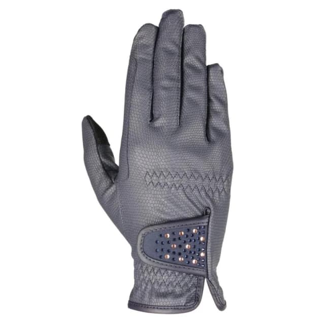 Hy Shimmer Riding Gloves in Navy Size: XS Navy Unisex XS