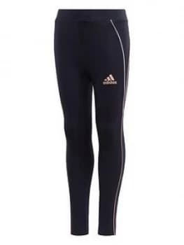 Adidas Girls Cotton Leggings - Navy