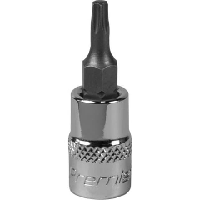 Loops T15 TRX Star Socket Bit - 1/4" Square Drive - PREMIUM S2 Steel Head Knurled Grip Metallics
