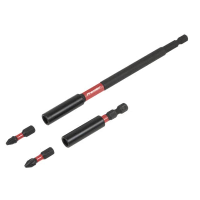 Sealey 4 Piece Impact Screwdriver Bit Holder and PZ2 Bit Set