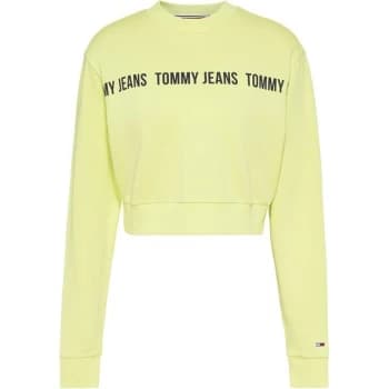 Tommy Jeans Crop Tape Crew - LT3 FADED LIME