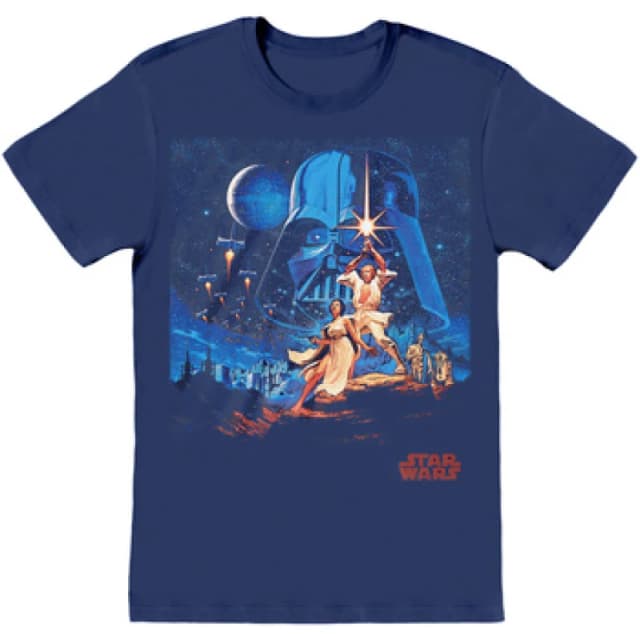 Star Wars Star Wars Men Poster T-Shirt in Navy Size: 2X-large Navy XXL Male 5059444944291