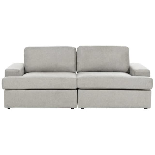 Beliani Sofa 3 Seater Alla Fabric Light Grey