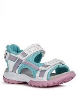 Geox Girls Borealis Sandals - White/Aqua