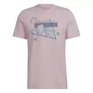 adidas Tennis Graphic T Shirt Mens - Pink
