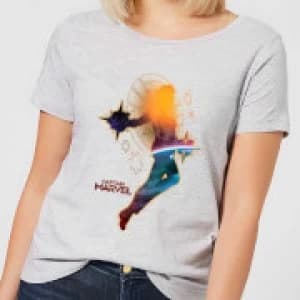 Captain Marvel Nebula Flight Womens T-Shirt - Grey - 3XL
