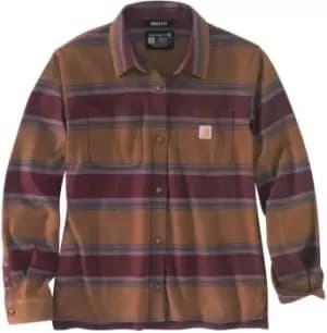 Carhartt Rugged Flex Flannel Ladies Shirt, brown, Size L for Women, brown, Size L for Women