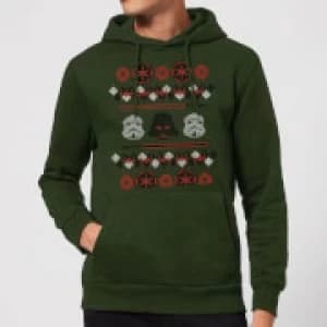 Star Wars Empire Knit Christmas Hoodie - Forest Green - L