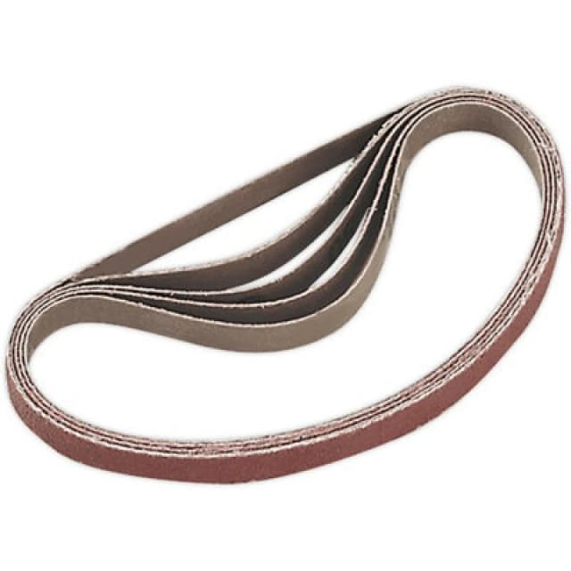 Loops 5 PACK - 10mm x 330mm Sanding Belts - 80 Grit Aluminium Oxide Slim Detail Loop Multi