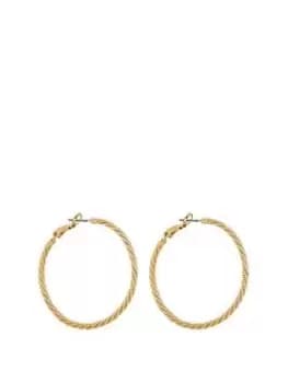 Mood Gold Popcorn Round Hoop Earring, Gold, Women