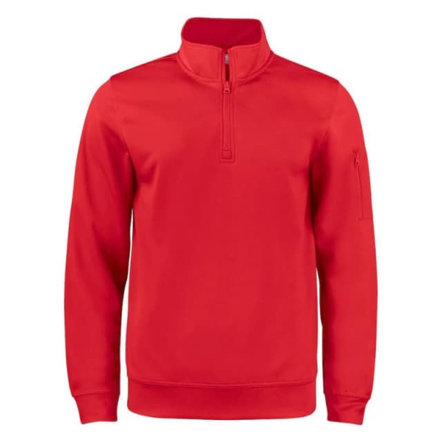 Clique Mens Basic Active Quarter Zip Sweatshirt in Red Size: XS Red Male XS