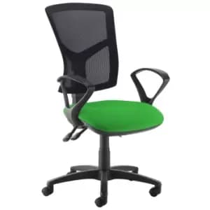 Dams MTO Senza High Mesh Back Operator Chair with Fixed Arms - Madura Green