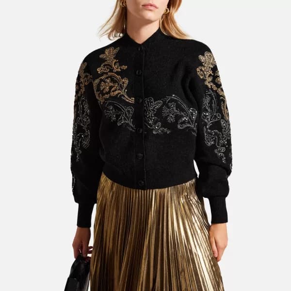 Ted Baker Jeniiyy Embellished Knit Cardigan - M